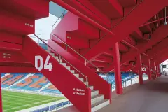 Stadion St. Jakob-Park - StoCryl V 100 QS, StoLook Metallic, StoColor In, StoColor Maxicryl, StoPox WL 100/200, StoColor Latex 5000, Sto-PremiumColorlac Satin AF, Sto-PremiumColorlac Gloss AF