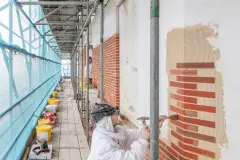 Three-dimensional facade design of the ‘De Puls’ residential tower with resin brick slips from Sto