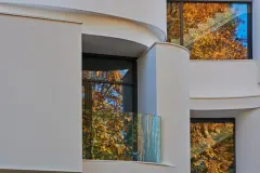 curved ventilated facade system, rainscreen cladding, Lotusan G facade paint